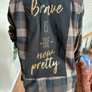 Denim & Flower Plaid Button Down Brave is the New Pretty. Oversized comfort